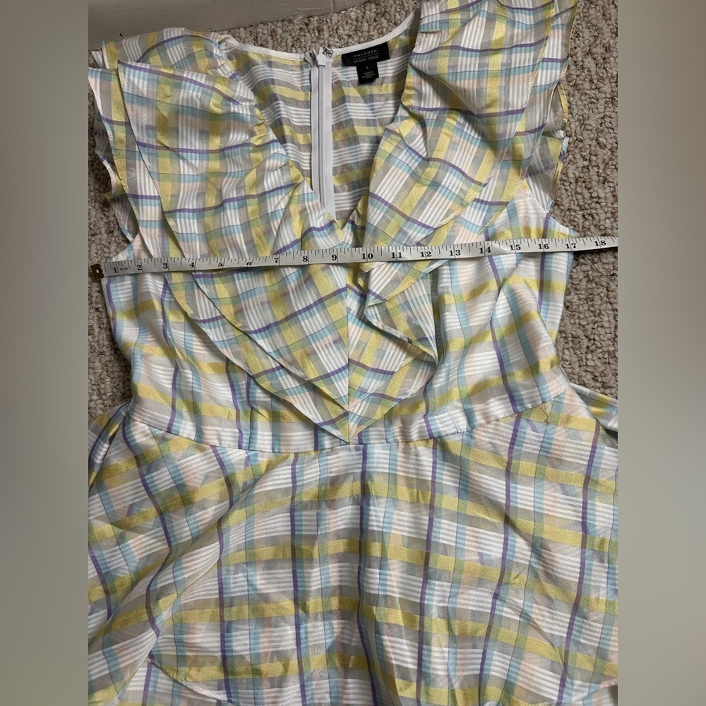 Halogen Atlantic Pacific Women's NWT Prairiecore Plaid Ruffle Midi Dress Small - Picture 6 of 8